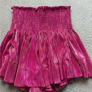 Dear Hannah Pink Pleated High-Waisted Skirt